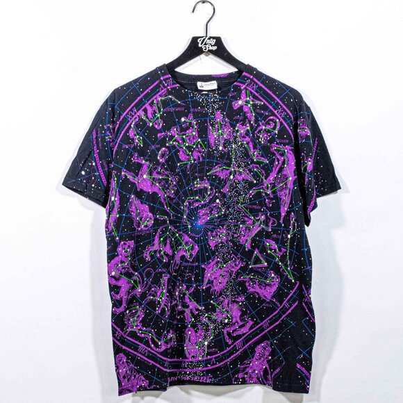 Constellations Zodiac All Over Print Walt Disney World Liquid Blue T-Shirt Large